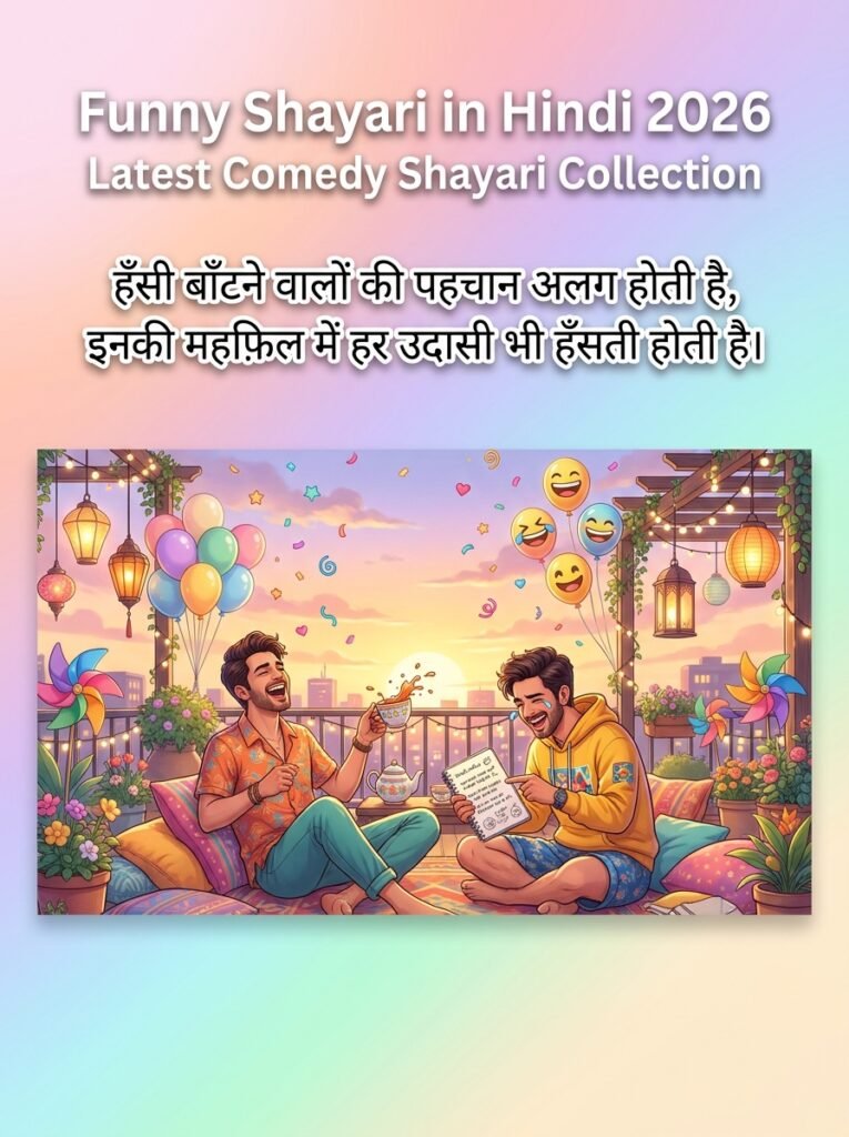 Funny Shayari in Hindi 2026 Latest Comedy Shayari Collection