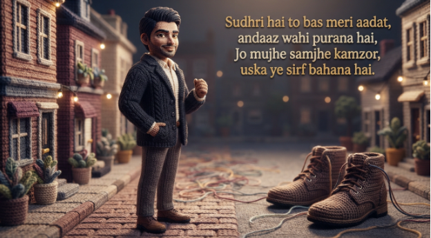 Attitude Shayari Sudhri Hai To Bas Meri Aadat