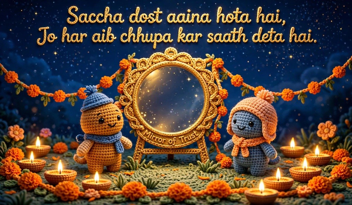 Best Friendship Shayari — crochet art of two friends, a mirror of trust