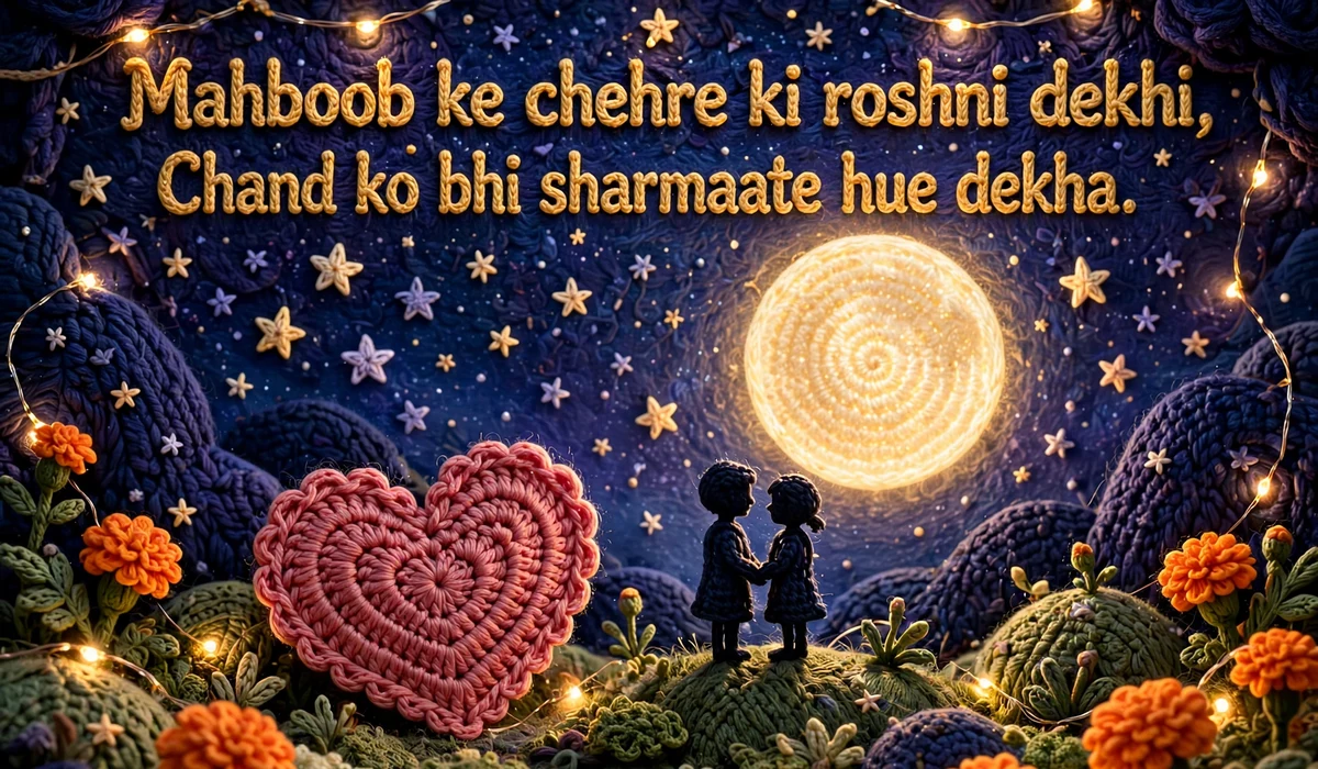Ghalib Shayari — crochet art of lovers under the moon