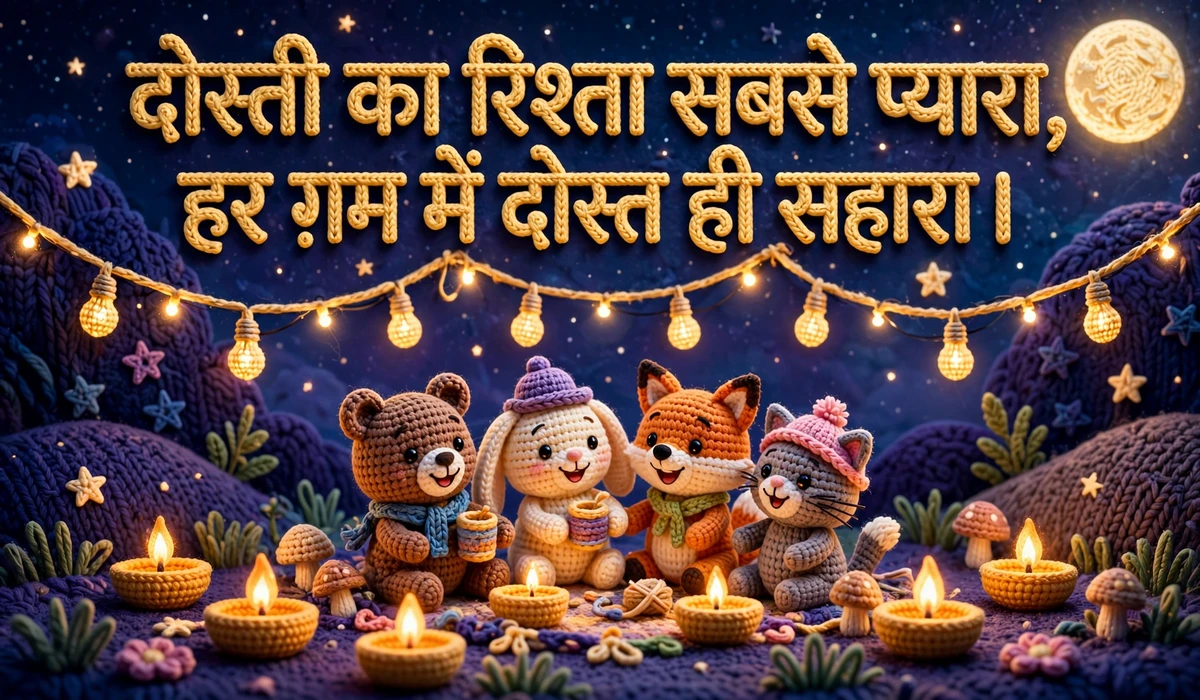 Hindi Shayari — crochet art of friends celebrating
